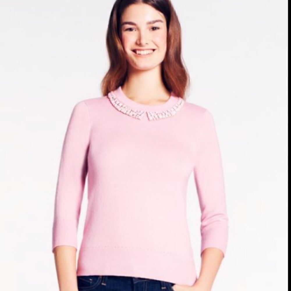 Kate Spade Avaline Embellished Collar Sweater NWT